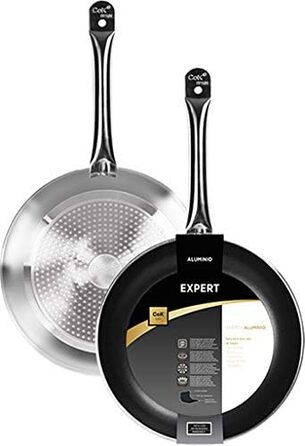 Професійний набір сковорідок Topkapi Gourmet Duo 22см і 26см, антипригарні, для індукції, алюмінієві, потрійне покриття, ручка з нержавіючої сталі