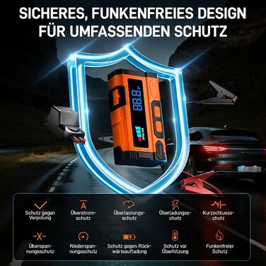 Powerbank для авто Starthilfe 7000A-JDMCAR: пускова станція, LCD екран, LED ліхтарик