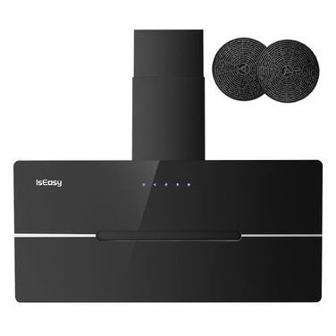 Витяжка кухонна IsEasy 60 см, чорна, потужність 578 м³/год, 4 рівні швидкості, режими відведення та рециркуляції повітря, таймер вимкнення, клас енергоефективності A++