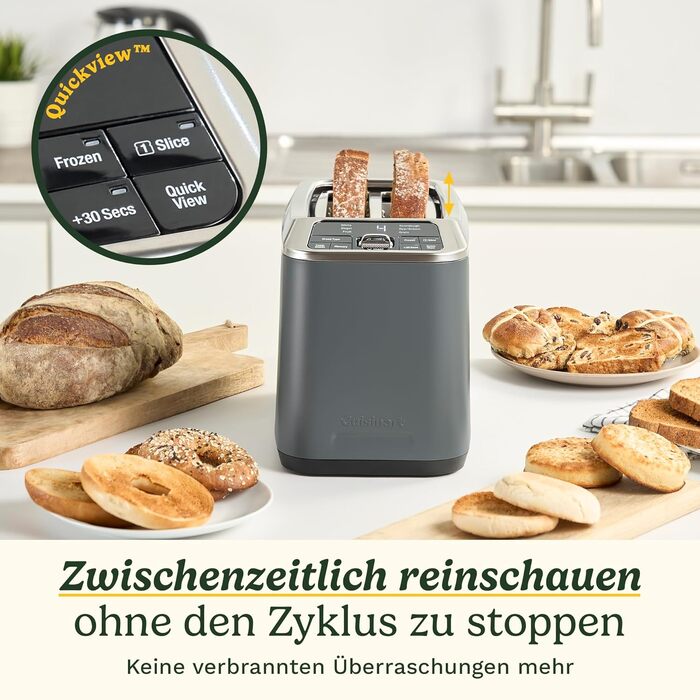 Тостер Cuisinart Smart Elite на 2 тости | Довгі слоти для хліба, пам'ять налаштувань, підйом тостів, режим для булок, розморожування + Boost