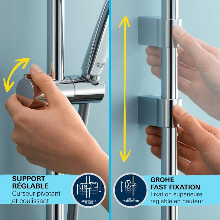Набір душової кабіни GROHE Vitalio 110, 60 см, хром, 14 л/хв, 2 струмені