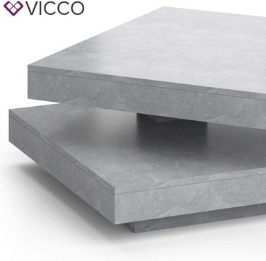 Журнальний стіл Vicco Elias, бетон, 70x34 см