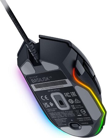 Ігрова миша Razer Basilisk V3 дротова з RGB підсвіткою Chroma, 11 програмованих кнопок, гіперскрол колесо, ергономічний дизайн, чорна
