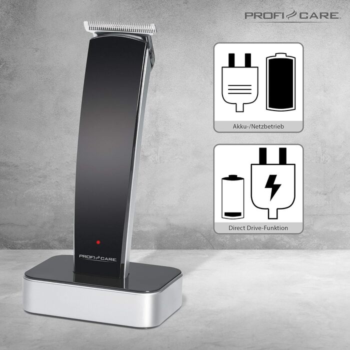 Машинка для стрижки волосся та бороди ProfiCare PC-HSM/R 3051, нержавіюча сталь, 5 довжин, чорна/срібляста, Direct Drive