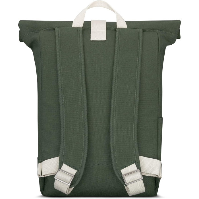 Рюкзак Johnny Urban Rolltop Adam Large для жінок і чоловіків, відділення для ноутбука 16'', міцний водовідштовхувальний бавовняний канвас, зелений