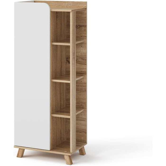 Середня шафа Vicco Karen, дуб сонома/білий, 50x128 см, з дверцятами та відкритими полицями