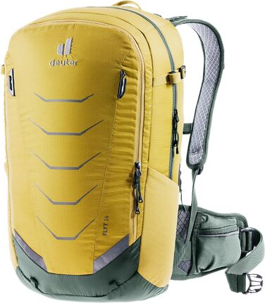 Рюкзак для велосипедистів Deuter Flyt 14 з протектором, унісекс, жовто-зелений