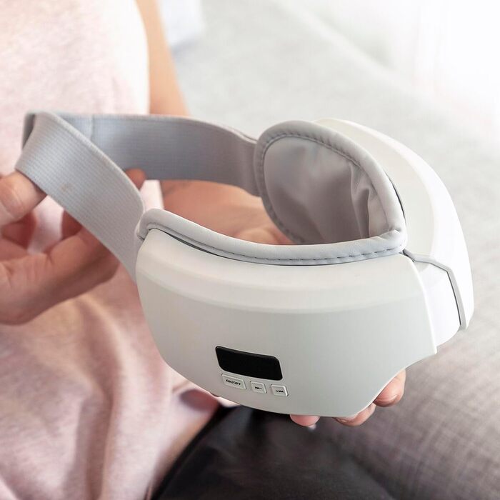 Масажер для очей InnovaGoods EyeSky 4-в-1, з компресією повітря, для зняття втоми очей та покращення кровообігу, компактний дизайн, для дому та офісу