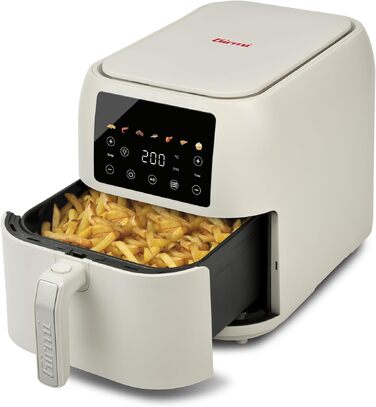 Аерофритюрниця Girmi FG92 Ecofrit Deep XXL 8л, 1700 Вт, цифрова панель, 7 програм, антипригарне покриття, матовий бежевий