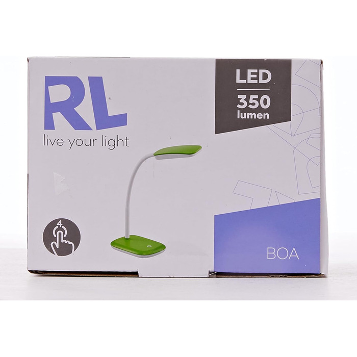 Настільна лампа Reality Leuchten Boa, акрилова, 3.5 Вт, LED, зелена