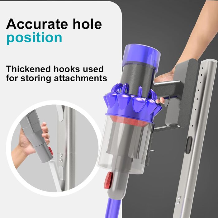 Стійка для пилососа Dyson Gen5 V15s/V15/V12/V11/V10/V8/V7/V6 – підставка для зберігання та організації, срібляста