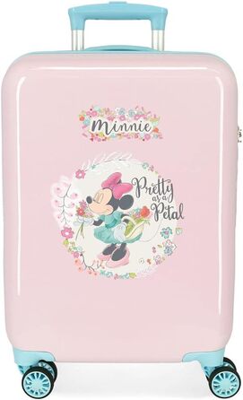 Дитяча валіза Disney Minnie Florals, рожева, 38x55x20 см, жорсткий пластик, 34 л, 2 кг, 4 колеса, ручна поклажа