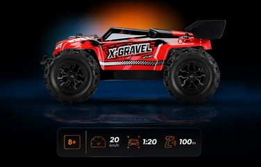 Радіокерований монстр-трак Overmax X-Gravel RC 1:20 (швидкість до 20 км/год)