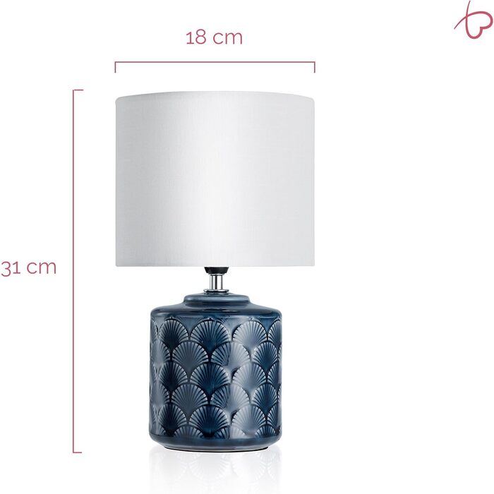 Настільна лампа Pauleen Glowing Midnight, кераміка/тканина, E14, 20Вт, синьо-біла, 230В, без лампи