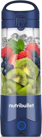 Портативний блендер nutribullet, 475 мл, BPA-free, багатоцільовий, USB-C зарядка, понад 15 циклів змішування, синій