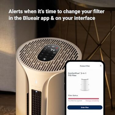 Очищувач повітря Blueair Blue Pure 3450i Max (311i+ Max) для приміщень до 103 м², розумний, безшумний, з технологією HEPASilent від алергенів, шерсті тварин, пилу та диму