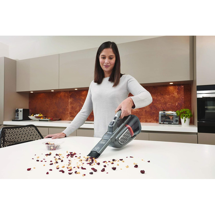 Пилосос ручний Black+Decker Dustbuster Smart Tech 36 Вт·год 18В, циклонний, дві потужності, витяжна щілинна насадка, зарядний кабель з настінним кріпленням