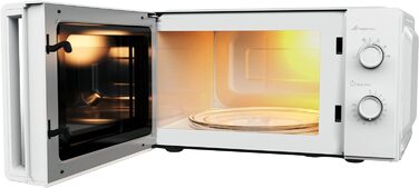 Мікрохвильова піч Beko MOC20100WFB 20 л, 700 Вт, біла, з таймером до 30 хв, 5 режимів, функції розморожування та підігріву, механічне керування, тарілка 24,5 см