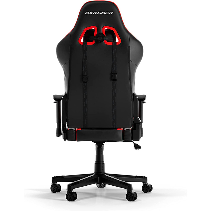 Ігрове крісло DXRacer PRINCE L, чорний та червоний, оригінальна модель, PVC шкіра