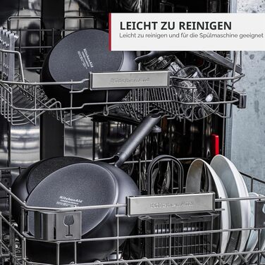 Набір сковорідок KitchenAid Classic для індукційних плит (20, 24, 28 см), твердоанодований алюміній з керамічним антипригарним покриттям без PFAS, чорний