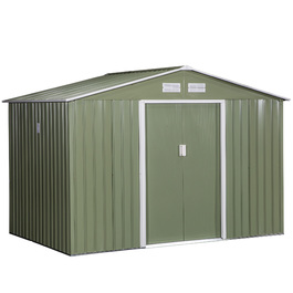 Outsunny Garden Shed Металевий садовий сарай з фундаментом світло-зелений 277 x 195 x 192 см