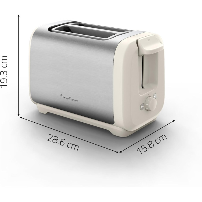 Тостер Moulinex LT261D Subito з 2 слотами, 850 Вт, червоно-чорний - для хліба та булочок