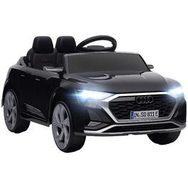 Електромобіль для дітей Audi Q8, 12V, швидкість 3-5 км/год, пульт дистанційного керування, фари, музика, чорний колір