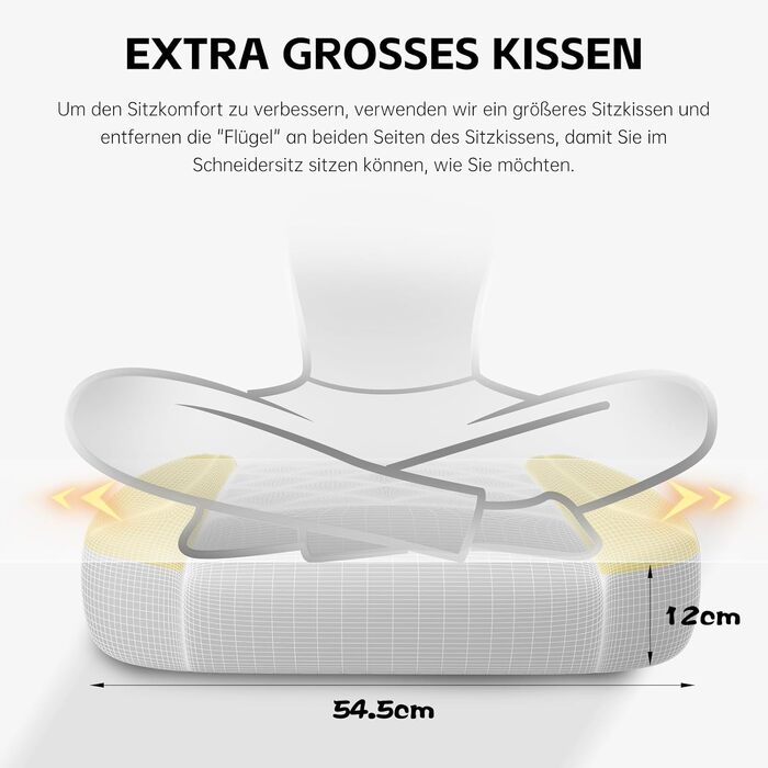 Ігрове крісло Ergonomic Gaming Chair з підставкою для ніг, ергономічний комп'ютерний стілець з високотехнологічної тканини для дорослих та підлітків, чорне