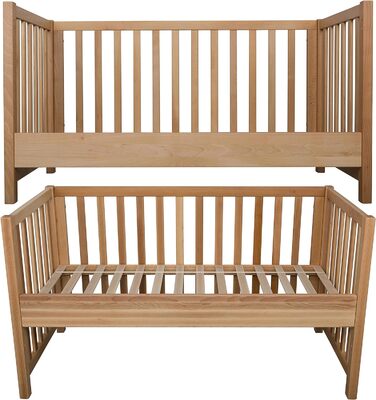 Дитяче ліжечко Betten-ABC Bubema Nils Classic 60x120 см, натуральне масло