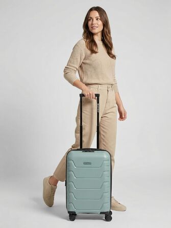 Валіза Smartbox Koffer M розширена 66 см, містка від 71 до 80 л, легкий дорожній тролей на 4 колесах з поліпропілену, TSA замок, м'ятний колір (Edition 01)