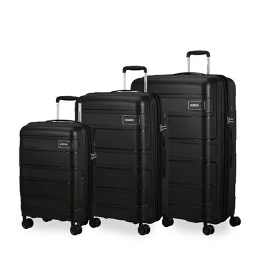 Валіза American Tourister Skymax 3 шт. синього (Midnight Blue) та чорного (Bass Black) кольорів