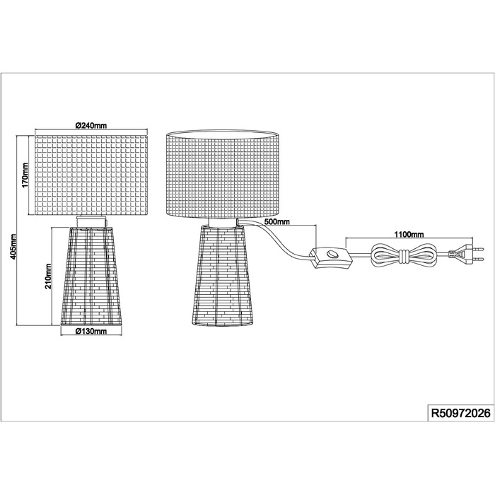 Настільна лампа Trio з ротанга та джутової соломи, еко стиль