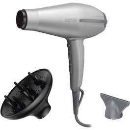Фен професійний Gama Italy Tempo 5D Sensi - 2200 Вт, 5D Ultra Ozone Ion Protect, сріблястий/чорний