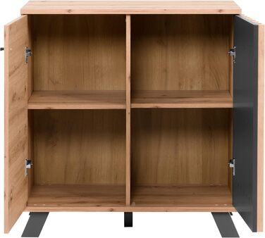 Комод Newroom Barea.Two з дикого дуба та антрациту, 80x85x40 см, сучасний вінтаж, для вітальні, спальні, коридору, їдальні