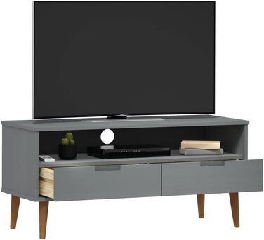 Тумба під телевізор vidaXL, масив сосни, коричнева, 106x40x49 см, ТВ-комод, меблі для вітальні