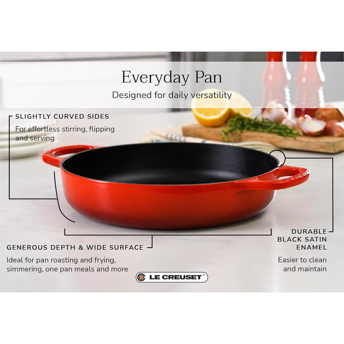 Сковорода Le Creuset Signature з чавуну, 27.9 см, колір 'Flame 11'