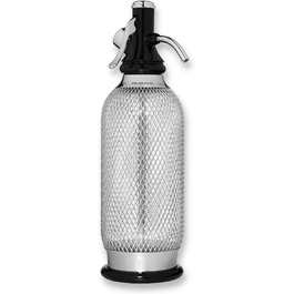 Сифон для газування води iSi Sodamaker Classic 1,0 л, з пляшкою PEN в сталевій оплітці, пристрій для приготування газованої води, аксесуар для бару у вінтажному стилі