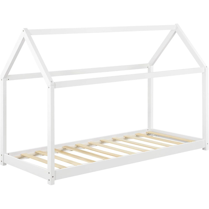 Дитяче ліжко Netstal Hausbett Bodenbett з сосни, 90x200 см, білий колір, без матрацу