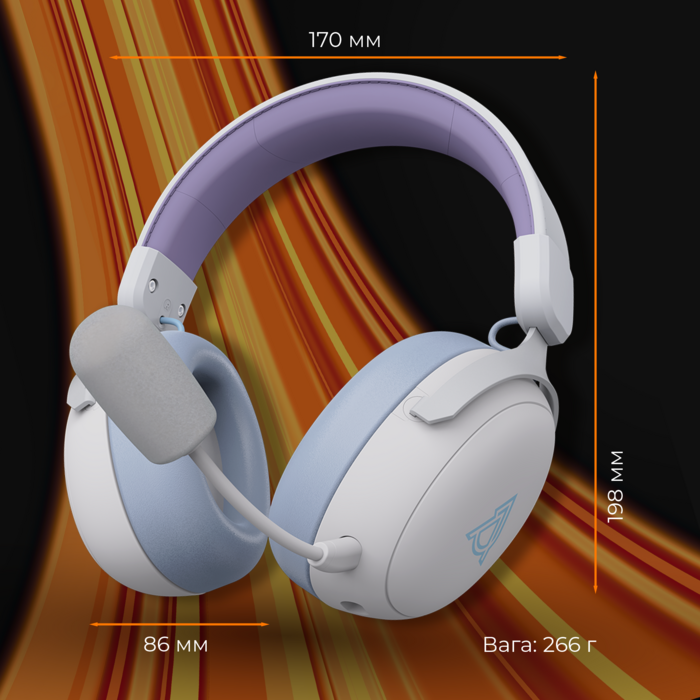 Бездротова ігрова гарнітура Ajazz AHM08 MAX Purple White Blue (AHM08-MAX-PWB)