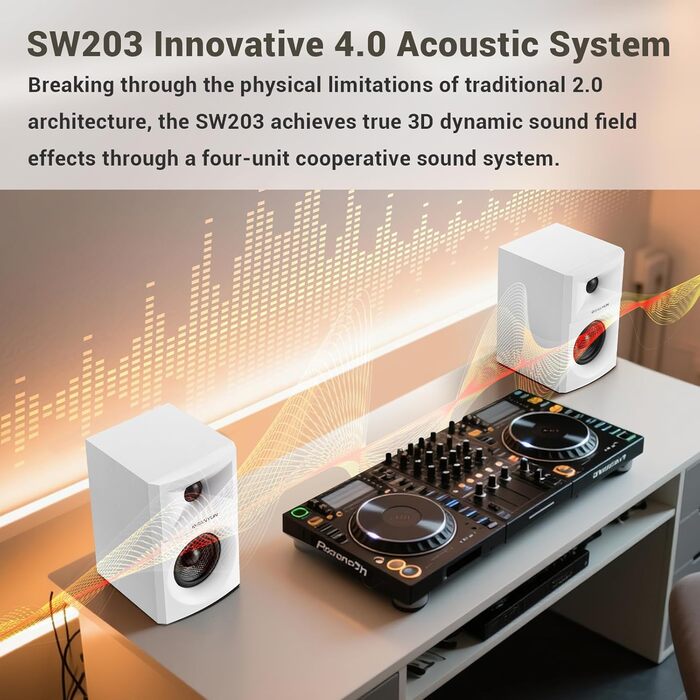 Sanyun SW203: Акустична система 60W, 4-Way, DSP, 3D звук, 3