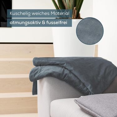 Електрична грілка Beurer HD 75, 180x130 см, 6 режимів, темно-сіра, машинне прання, автоматичне вимкнення, безпечна, м'яка плед-грілка