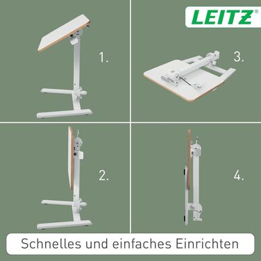 Ергономічний регульований стіл Leitz Ergo Compact 80x60 см для офісу та дому, білий - електричний стіл для сидіння/стояння з навантаженням до 80 кг, функцією нагадування про зміну положення