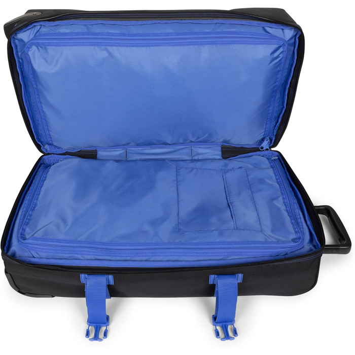 Валіза Eastpak Tranverz M 78L на колесах (67 x 35,5 x 30 см), легкий дорожній кофер з 2 відділеннями, телескопічною ручкою та TSA-замком, колір Contrast Black Blue