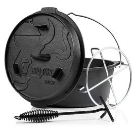 Чавунний казанок BBQ-Toro Dutch Oven Premium Serie 9,0 л (DO9P) без ніжок, підготовлений до використання (preseasoned) з кришкою