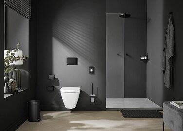Тримач для туалетного паперу emco LOFT без кришки, матовий чорний алюмінієвий, настінний, стильний аксесуар для ванної кімнати