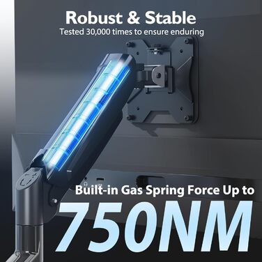 Підставка для монітора BONTEC на 2 монітори, 13-32 дюйми, газ-амортизатор, 3-9 кг, VESA 75/100 мм, регулювання, кабель-менеджмент