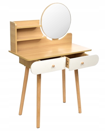 Туалетний столик Jumi, світлий дуб, матовий, 80 x 122 x 40 см