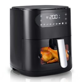 Аерофритюрниця Citybee XXL 10л (5л+5л) з двома камерами та вікном, Dual Zone Airfryer, 2200W, сенсорне керування, таймер 24г, чорна