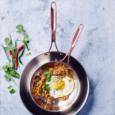 Набір сковорідок BK Cookware Rose, 2 шт, нержавіюча сталь, 24/28 см, сріблястий