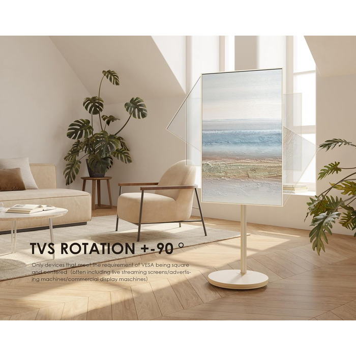 Мобільна TV підставка FITUEYES Design для 24-48'' з колесами, обертанням 90°, компактна, для офісу, спальні, вітальні, натуральне дерево